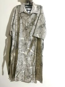 Olive Floral Print Kurta with Trousers