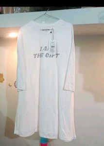 SHEIN White "I AM THE GIFT" T-Shirt Dress