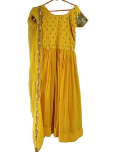 Yellow Embroidered Kurta Set with Dupatta