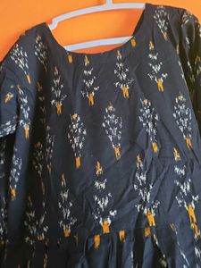 Stylish Black Ikat Print Kurta