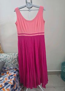 Chic Pink Tank Dress with Flowy Skirt