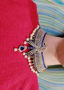 Stunning Blue &amp; White Stone Necklace Set