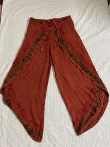 Bohemian Embroidered Palazzo Pants