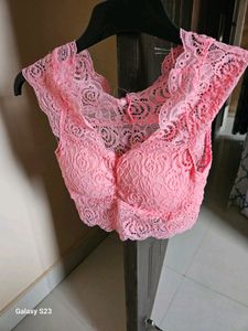 Short net pink top