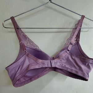 Lace Trimmed Purple Bra