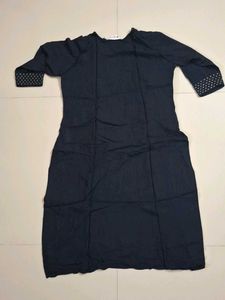 Elegant Dark Blue Kurta with Embellishments