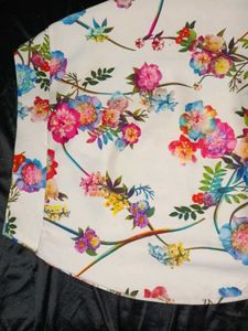 Floral Print Ruched Pencil Skirt