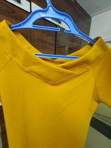 Mustard Yellow V-Neck Top