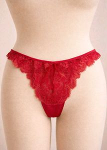 Red Lace Thong – S