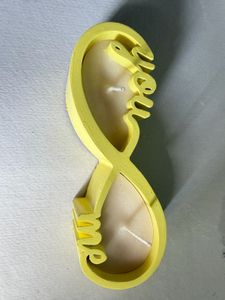 Unique Yellow &amp; White Abstract Sculpture