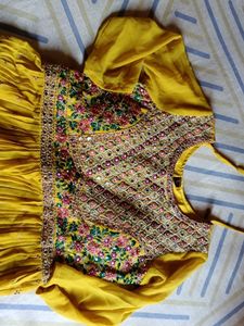 Stunning Yellow Embroidered sharara