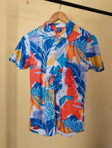Men's Tropical Print Short Sleeve Shirt