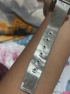 Elegant Silver Mesh Strap Watch