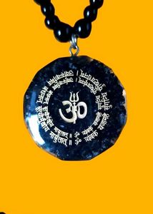 Mahamritunjay Om Symbol Pendant Agate Stone Neckla