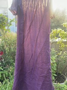 Purple Ethnic Gown with Ditsy Print