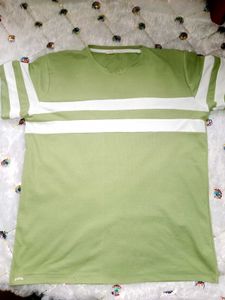 Men's Striped Green T-Shirt