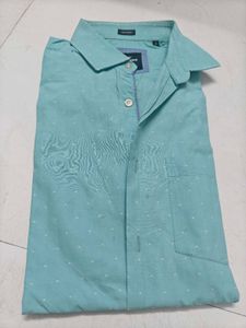 Park Avenue Men's Teal Polka Dot Button-Up Shirt
