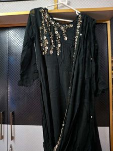 Bottle Green Indo Western Ready to Wear Saree