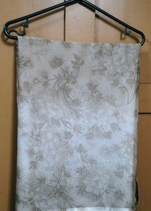 Elegant Floral Print Cream Saree