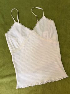 Y2K Lace Trim Cami Fitted Top