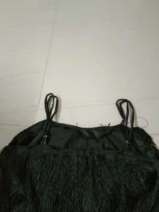 Black Fringed Flapper Dress