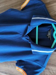 Women Navy Blue Polo T-shirt