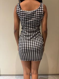 Black and White Gingham Mini Dress