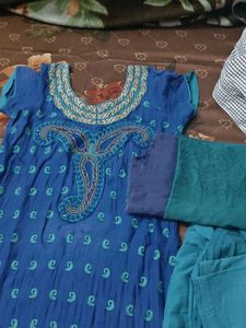 Blue Embroidered Kurta Set