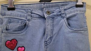 Excellent condition Girls' Light Wash Heart Jeans