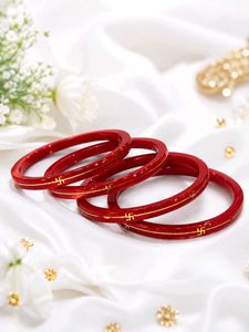 Red & Swastik taar Bangles 22ct gold
