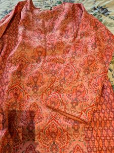 Printed silk mix kurta