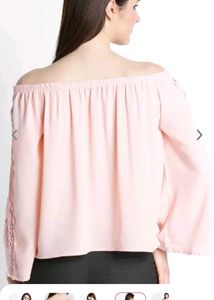 Annabelle By Pantaloons Off Shoulder Peach Top