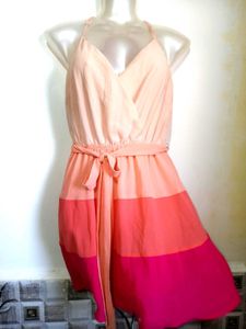 Colorblock Wrap Mini Dress