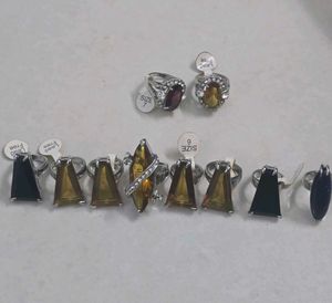 2 Gemstone Rings Imported Lead Free. Anti tarnish