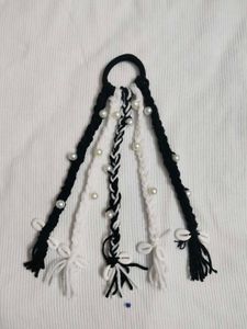 Boho Braided Hair Tie with Pearls &amp; Shells