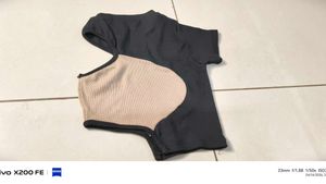 Black & Nude Two-Piece Top