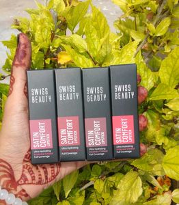 Swiss Beauty Satin Comfort Lipsticks (Set of 4)
