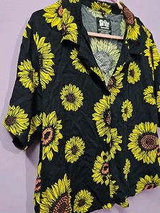 Sunflower Print Casual Shirt