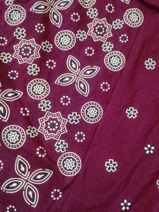 Maroon Printed Nightgown for Women