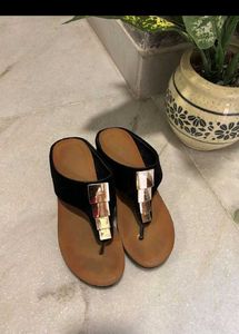 Stylish Black & Gold Sandals