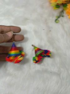 multi designer antic  lock silk handmade earrings