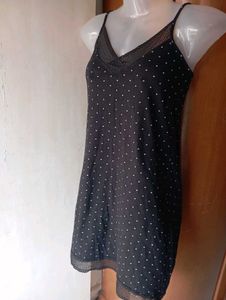 Black Polka Dot Slip Dress