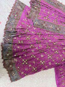 y2k Embellished Purple Lehenga Choli Set