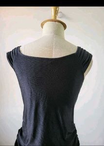 Elegant Black Ruched Cocktail Dress