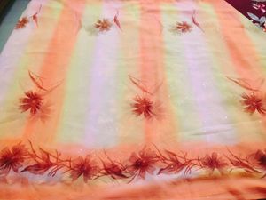 chamki work hand embroidery saree