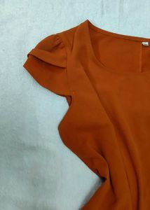 Women's Orange &amp; White Top