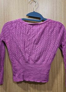 Purple Knit Cardigan