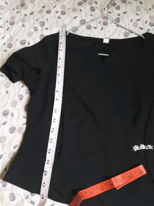Elegant Black Blouse with Embellishment