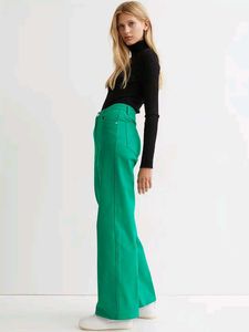 H&amp;M Green Wide Leg Jeans