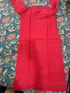 Vibrant Red chanderi Kurta
